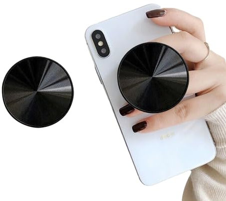 TOFINZO Phone Finger Grip Holder Expanding Universal CD Disk Phone Grip With Stand For All Smartphone And Tablets (Black/Black)