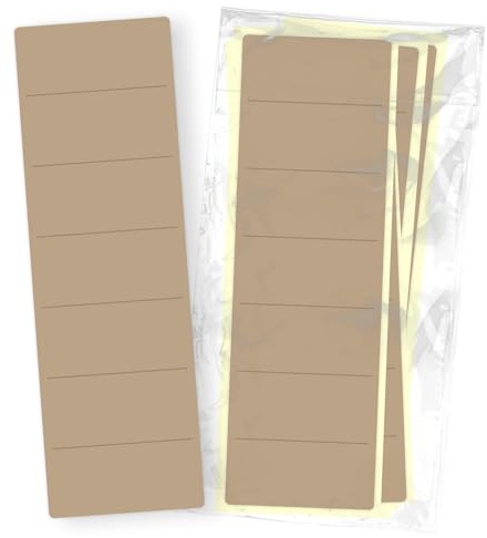 itenga 50x Ordneretiketten BREIT Ordnerrückenschild für BREITE Ordner vollflächig farbig I Ordnerschild selbstklebend aus Haftpapier 6x19cm (latte macchiato)