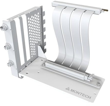 VGM 2 Vertical GPU Mounting Kit, High-Speed PCIE 4.0 x 16 Riser Cable, 244mm Flexible Extender Card with 90-Degree Extension Port, Only Support 7 PCIe Slots Full-Break, 3 Slots GPU Holder - White