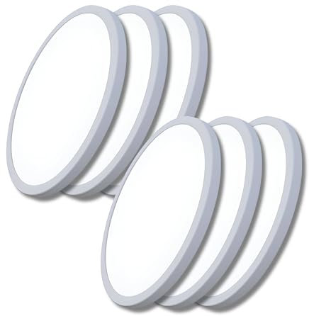 ENOVALITE 6er Set Multitalent LED Deckenleuchte - Panel mit einstellbarem Lochmaß - 12W 1190lm - Einbau/Aufbau Aufputz - 3000K 4000K 6000K CCT einstellbar - rund Ø170x17mm