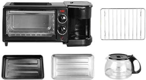 Baoblaze 3 in 1 Breakfast Machine Stainless Steel Kitchen Appliances with Coffeemaker