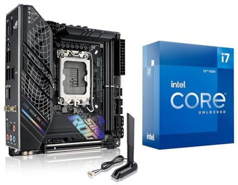 Micro Center CPU Motherboard Combo - Intel i7-12700K 12th Gen 12-Cores LGA 1700 Desktop Processor Bundle with ROG Strix B760-I Gaming WiFi DDR5 Mini-ITX Motherboard