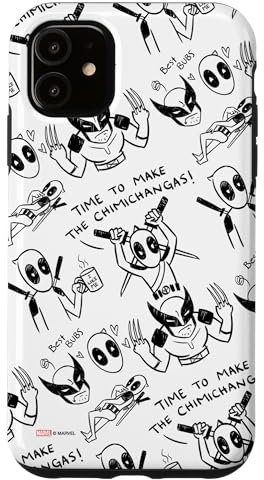 iPhone 11 Marvel Studios Deadpool & Wolverine Toony Doodles Pattern Case