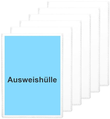 6 Stück Ausweishülle A7 Transparent 78×110 mm Schutzhülle für Ausweis Kreditkartenhülle Scheckkartenhülle SchüLerausweis Kartenhüllen Fahrkartenhülle für ID EC Card