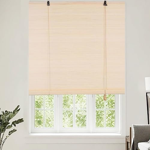 Store Bambou Rideau en Bambou Stores Enroulables en Bambou pour ExtéRieur, Protection Solaire et respirabilité, pour extérieur/intérieur, terrasse-Couleur du bois-40x40cm(l x H)
