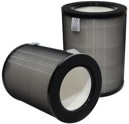 PUREBURG DR-HPA019 Replacement Filter Compatible with Dreo MC710S Air Purifier Tower Fan 45 2-in-1,2-Pack H13 HEPA Activated Carbon Air Clean Dust VOCs Odor