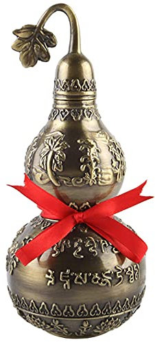 Statue Atemberaubende Hausgarten-Ornament-Skulptur-Dekorationsstatuen und Figuren Wu Lou Feng Shui Gesundheitsstatue, Feng Shui-Kürbis/Wu Lou/Hu Lu-Skulptur mit Gravur Om Mani Padme Hum-Figur, Wohlsta