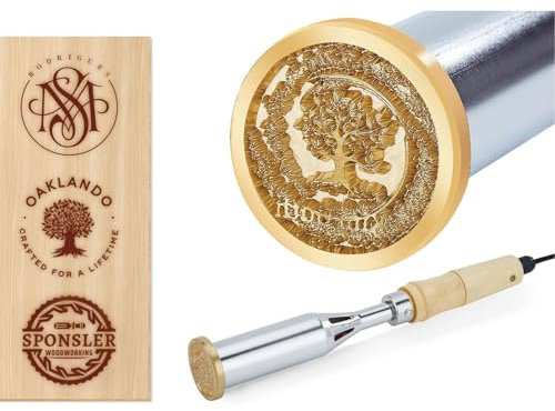 ROSEEKA Elektrischer Brandeisen – Personalisierter Metall-Logo-Stempel für Fleisch, Leder, Kuchen & mehr – 300 W, 220 V, Gold