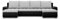 Mebligo - Ecksofa mit Schlaffunktion und 3 Bettkasten FORESTA 302x89x159 (BxHxT) Grau + Schwarz - Couch U Form, Sofa im Sitz: Wellenfeder + Schaumstoff, Sofas & Couches, Eckcouch