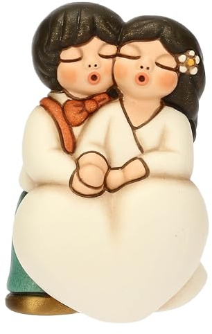 THUN - Sposini con cuore, piccoli - ceramica - Collezione Bomboniera - 4.4 x 3.9 x 6.6 cm