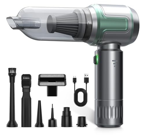 Handstaubsauger, 16000PA Auto Staubsauger Stark, 3-Gang 100000 U/min Akku Handstaubsauger Kabellos mit Bürstenloser Motor, Wiederaufladbarer Handsauger Für Auto, Küche, Haus & Tierhaare