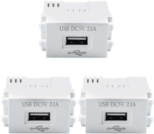 Módulo de alimentación USB de 3 unidades: 2,1 A, adaptador de corriente USB, enchufe de 220 V a transformador de 5 V para smartphones y dispositivos USB