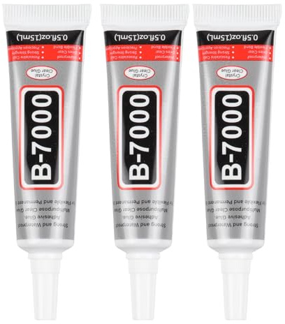 B7000 Precision Craft Glue - Multi Purpose Glue for Rhinestones Crafts,Phone,Jewelry, Fabric, Leather, Wood, Glass, Metal (3Pcs * 15ml)