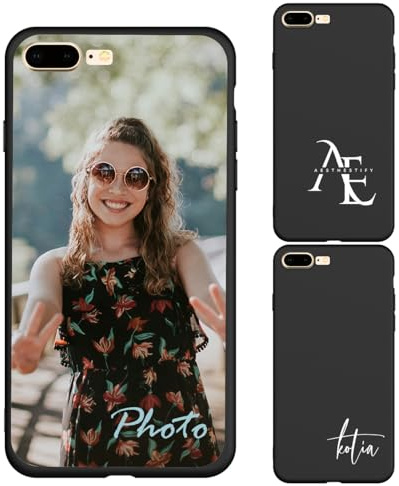 Custodia personalizzata compatibile con Apple iPhone 8 Plus/7 Plus - Cover protettiva in silicone TPU per telefono con foto personalizzata, custodia protettiva in silicone TPU, custodia sottile e
