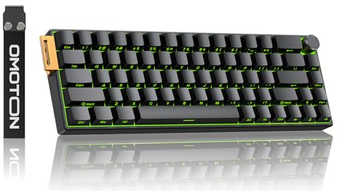 OMOTON 65% Aluminum Mechanical Gaming Keyboard, Hall Effect Magnetic Switch Keyboard Wired, 0.01ms Rapid Trigger, PBT Side-Printed Keycaps, RGB, Knob, for FPS Gamer PC/PS4/Mac/Win, Black