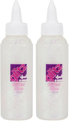 Glitz it Glitter Glue - Iridescent, 120ml, Twist Nozzle Bottle, Ideal for Kids Craft, Wedding Invitations, Card Making & Art Set (Pack of 2)