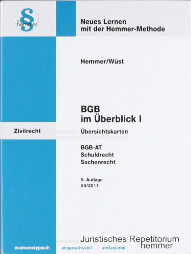 BGB im Überblick 1. Übersichtskarten: Zivilrecht. BGB AT. Schuldrecht. Sachenrecht (Karteikarten - Öffentliches Recht)