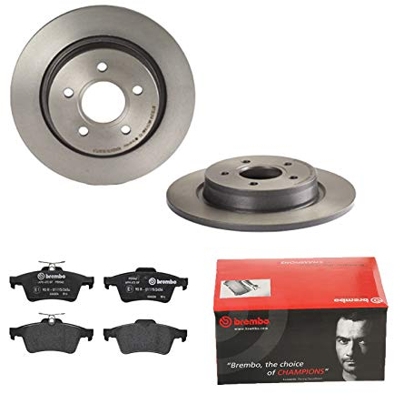 2 Bremsscheiben Voll 280 mm + Bremsbeläge Hinten von Brembo Voll (1420-53522) Bremsensatz Bremsanlage Bremsen-Kit,Bremsenset, Bremsscheiben, Bremsbeläge, Bremsen-Set, Beläge, Bremsbelag,