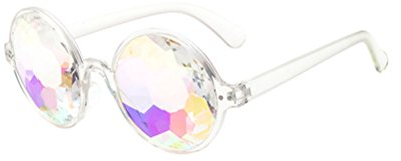 LUOEM Kaleidoskop Brille Regenbogen Gläser Sonnenbrille Party Festivals Dekoration (Transparent Rahmen)