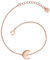 GLANZSTÜCKE MÜNCHEN Damen-Armband Mond Sterling Silber rosévergoldet - Armkettchen Silberarmkettchen mit Anhänger Halbmond Freundschaftsarmbänder