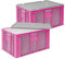 Set, 2x 31,6 Liter Thermobox aus EPS in Eurobox durchbrochen 600x400x320, pink, mit Deckel grau