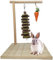 Kauspielzeug für Kaninchen Apfelholz Naturgras Kuchen Kaninchen Krallen Kratzbrett Hamster Holzschleifbrett mit Karotte für Chinchilla, Eichhörnchen Meerschweinchen 3 Stück