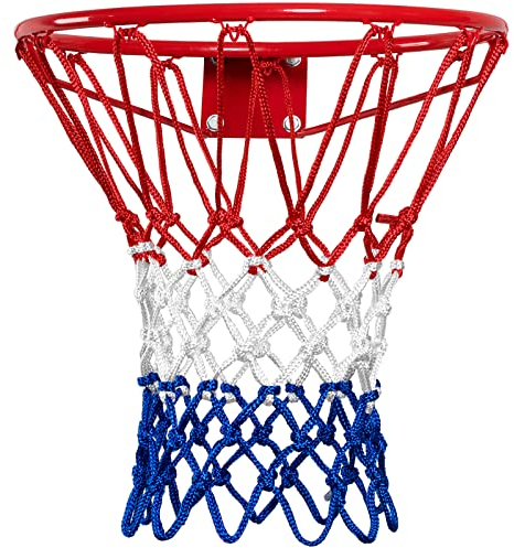 QPAO Basketballnetz, wetterfest, dick, 53,3 cm, robust, offizielles Basketballnetz, für alle 12 Schlaufen von Outdoor- und Indoor-Basketballkorben