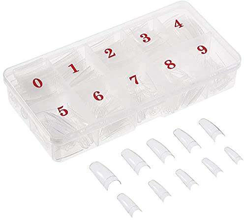500 Stück Natürliche Französisch Acryl Künstliche Gefälschte Falsche Nägel Kunst Tipps mit Box für Damen Mädchen