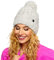 ELIMELI Damen Winter Mütze warme Strickmütze Wintermütze mit Bommel Slouch Beanie Damen für Winter Bommelmütze Hergestellt in EU Farbenauswahl 19005 (Grau)