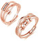 Loutade Lot de 2 bagues anti-anxiété en argent sterling 925, bagues anti-anxiété en argent avec perles, anneaux ouverts réglables, bagues anti-stress pour femme, Or rose Platine Argent