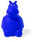 Sparschwein Nilpferd aus PVC mit weichem Körper in lebendigen Farben. Originelle kleine Spardosen für Kinder mit Stopfen. Leicht und robust. (Blau)