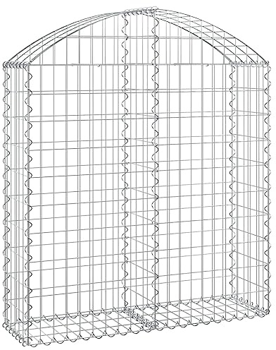 vidaXL Gabione mit Hochbogen 100x30x100/120 cm Verzinktes Eisen