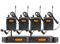 Sistema de Monitor de Oído Inalámbrico UHF de Dos Canales, 4 Petacas con Transmisor, para Escenario, Banda, Estudio de Grabación, Músicos, Monitoreo, 550MHz‑580Mhz