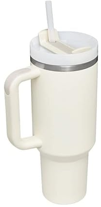 Tumbler with Handle 40 oz and Straw Lid,304 Stainless Steel Water Bottle, Travel Mug Insulated Tumblers Iced for Tea Coffee Gift, Large Capacity car Cup with Straw