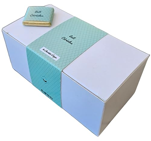 Coffret de Chocolats - Boîte de 70 Carrés de Chocolat au Lait et Céréales Croustillantes à Déguster ou Offrir - 100% Pur Beurre de Cacao - Fabriqué en France - 350 Gr