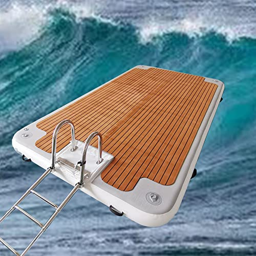 NOALED Aufblasbare Schwimmdocks, See- und Bootsschwimmdocks, aufblasbare Insel, schnelles Aufpumpen, Wasserschwimmpad, mit Stahlleiter, 4 x 2 m/13 x 6,5 Fuß