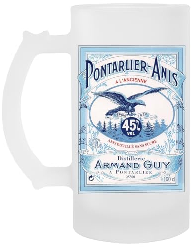 Jinbetee Pontarlier Anise Tasse À Boire En Verre À Bière Transparente Avec Poignée