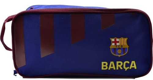 Hy-Pro Offiziell lizenzierte FC Barcelona Stiefeltasche, Streifen-Design, Barca, Barcelona Merchandise, Fußball, ideal zur Aufbewahrung, tolle Geschenkidee, kastanienbraun, Stipe