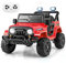 COSTWAY 12V Kids Ride on Car, 2 Motors Electric Off Road Truck with Remote Control, LED Lights, Music, Horn & Wireless Connection, Battery Powered Ride on Toy for Boys Girls (Red)