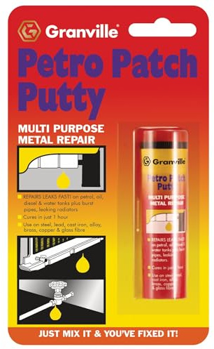 Granville Petro Patch Putty – 50g | Steel Reinforced Epoxy Putty for Petrol – Diesel & Water Tank Repairs | Quick Curing – Rust Resistant – Drills & Paintable | High Temperature Resistant Repair Putty