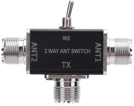 Vvikizy Conmutador de Antena Coaxial con Conector Bidireccional de Doble Dirección 100W 239 para Usuarios de Radio CB Ham HF VHF UHF