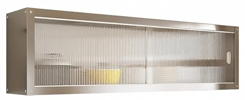 YSPZDQ Pensile Cucina a Parete con Ante Scorrevoli, Mobile Sospeso in Acciaio Inossidabile Facile da Pulire, Montaggio Semplice Max 25kg per Cucina, Soggiorno, Bagno, Garage(120 x 35 x 40cm)