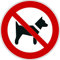 Interdit aux chiens - Diamètre de 200 mm