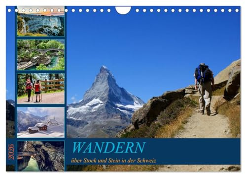 WANDERN über Stock und Stein in der Schweiz (Wandkalender 2026 DIN A4 quer), CALVENDO Monatskalender: Von atemberaubenden Berglandschaften bis zu ... Sie die Vielfalt der Natur (CALVENDO Natur)