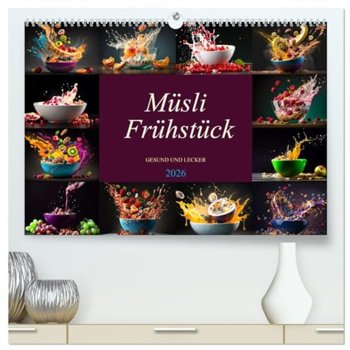 Müsli Frühstück (hochwertiger Premium Wandkalender 2026 DIN A2 quer), Kunstdruck in Hochglanz: Zwölf farbenprächtig geniale Bilder nicht nur für die Küche. (CALVENDO Lifestyle)