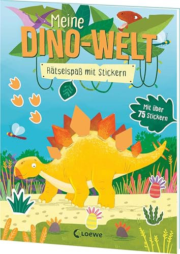 Meine Dino-Welt - Rätselspaß mit Stickern: Löse Rätsel mit über 75 coolen Dino-Stickern - Zur Beschäftigung für Kinder ab 5 Jahren