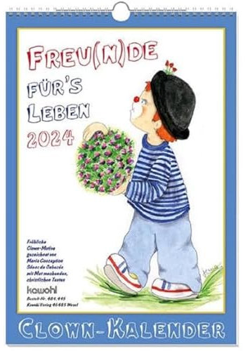 Freu(n)de für's Leben 2024: Wandkalender mit Clown-Motiven