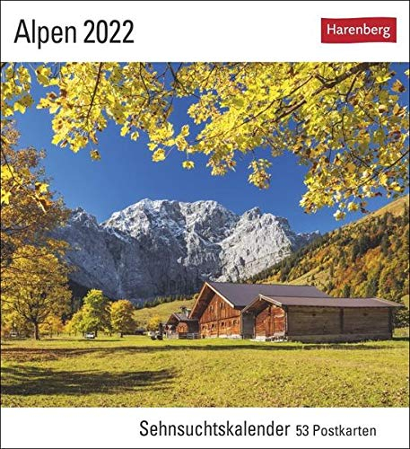 Alpen Kalender 2022: Sehnsuchtskalender, 53 Postkarten