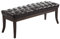 CLP Sitzbank Ramses Mit Polsterung Und Kunstlederbezug I Holzbank Mit 46 cm Sitzhöhe, Farbe:braun, Größe:150 cm