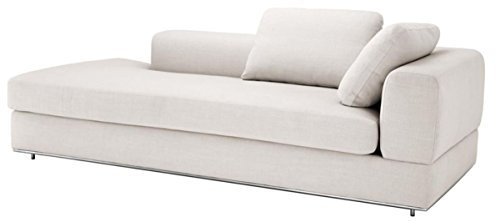 Casa Padrino Designer Sofa Naturfarbig Rechtsseitig 231 x 101 x H. 85 cm - Luxus Wohnzimmer Möbel